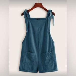 Chic Teal Blue Tie-Strap Jumpsuit